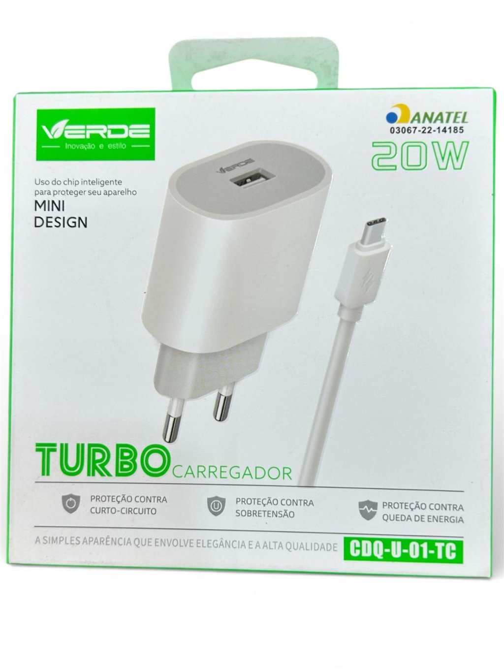 CARREGADOR USB TIPO C VERDE