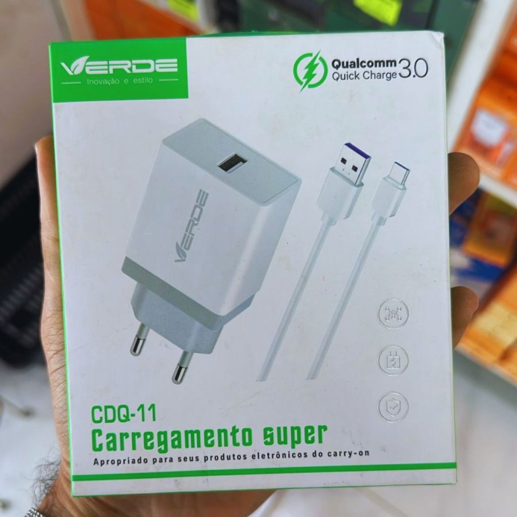 CARREGADOR SUPER  VERDE TYPE C 3.0 CDQ-11