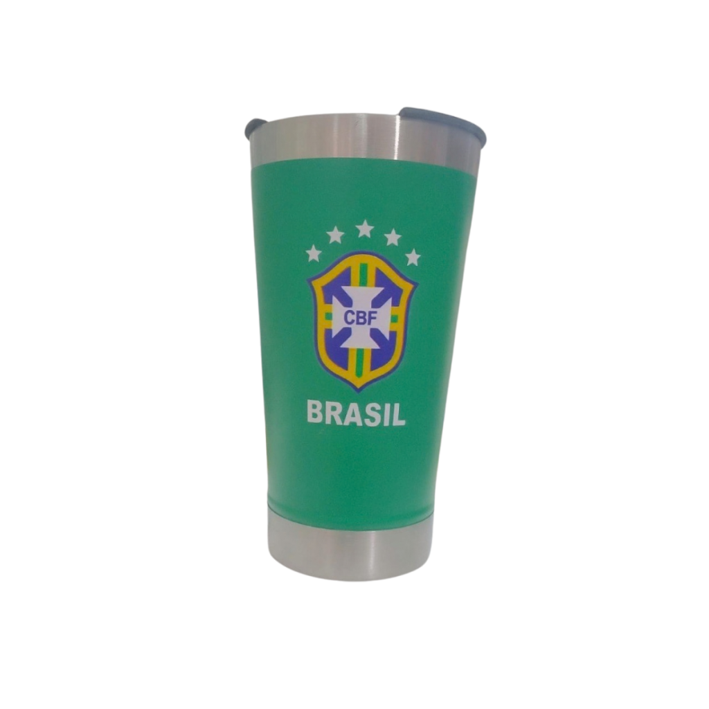 COPO BRASIL COM TAMPA E ABRIDOR 473ML - VERDE