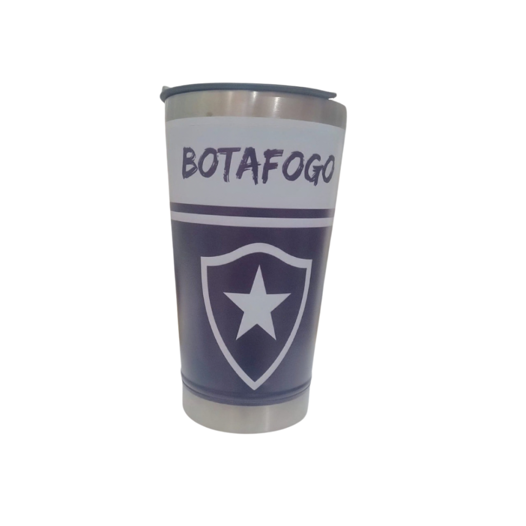 COPO 473ML PERSONALIZADO 3D COM TAMPA E ABRIDOR BOTAFOGO