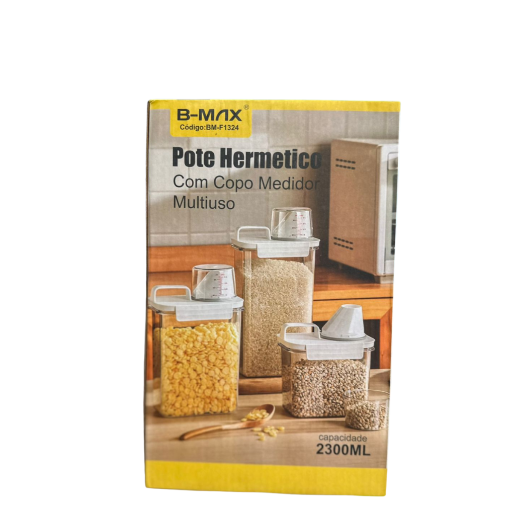 POTE HERMETICO  COM MEDIDOR MULTIUSO 2300ML B-MAX 