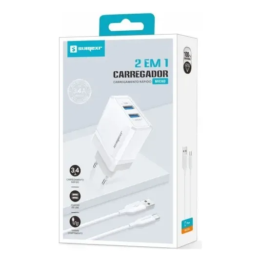 CARREGADOR  TURBO  SUMEXR CARREGAMENTO RAPIDO 2 EM 1