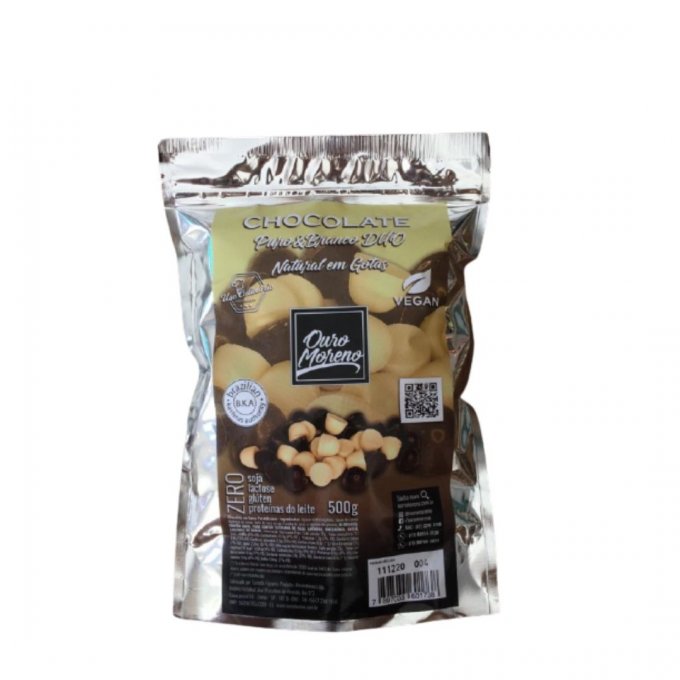 Chocolate em gotas puro&branco Diet