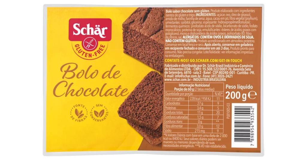 Bolo de Chocolate - Schar