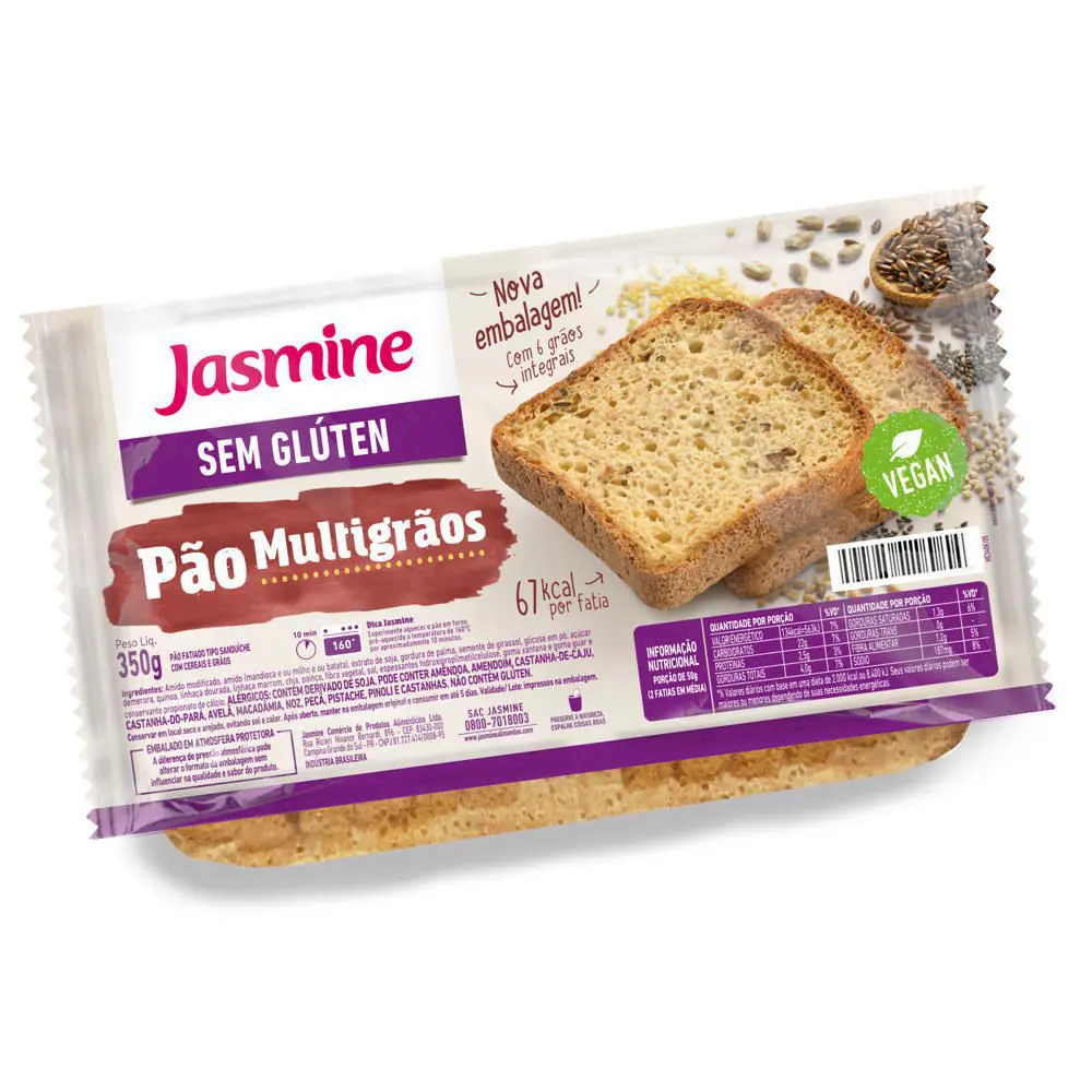 Pão Multigrãos s/ Glúten - Jasmine