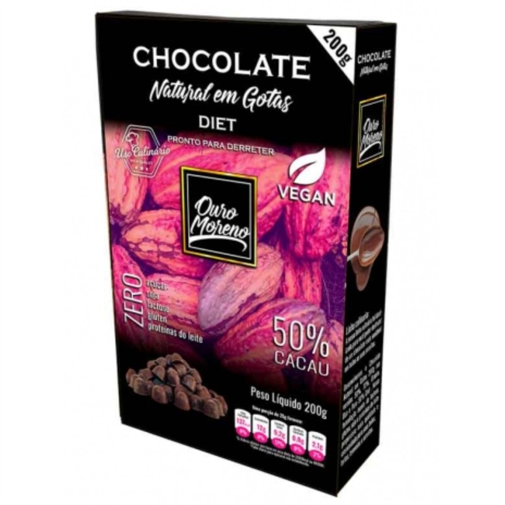 Chocolate Natural em Gotas 50% Diet - Ouro Moreno