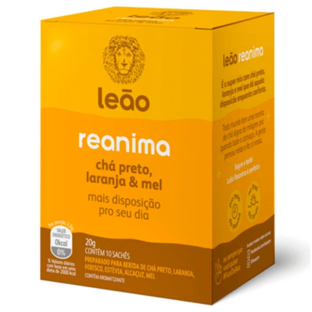 Chá Reanima Chá Preto, Laranja e Mel - Leão