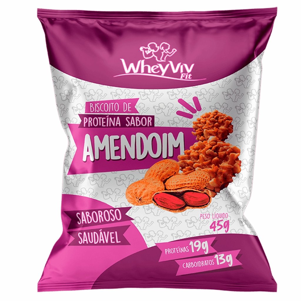 Biscoito de Proteina Amendoim - Whey Viv Fit