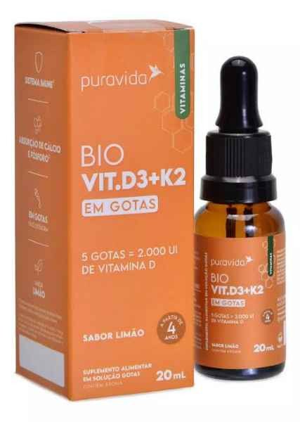 Bio Vit.D3 + K2 em Gotas Puravida