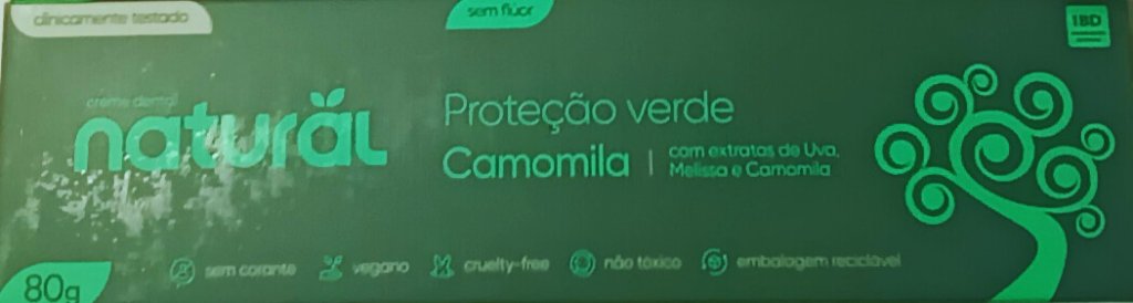 Creme dental uva, melissa e camomila - Natural 