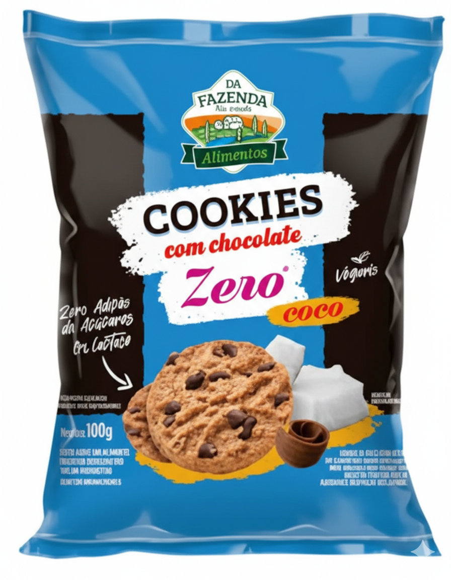 Cookies com Chocolate Zero - Da Fazenda 