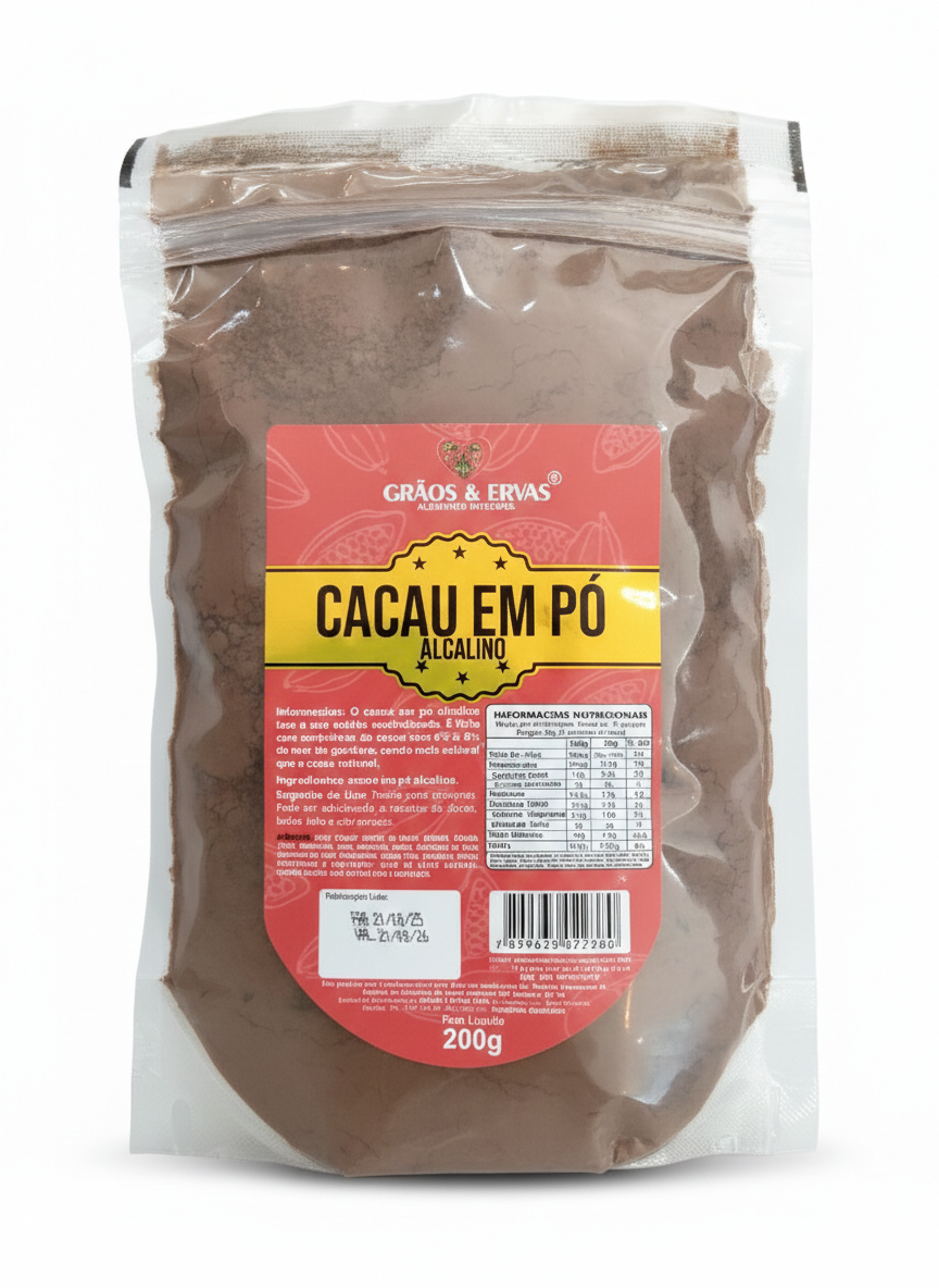 Cacau em pó Alcalino - Grãos e Ervas 