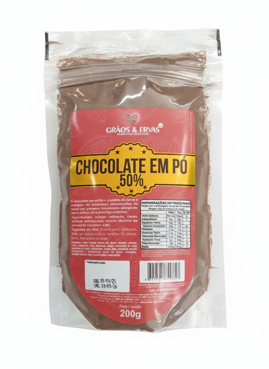 Chocolate em pó 50% - Grãos e Ervas 
