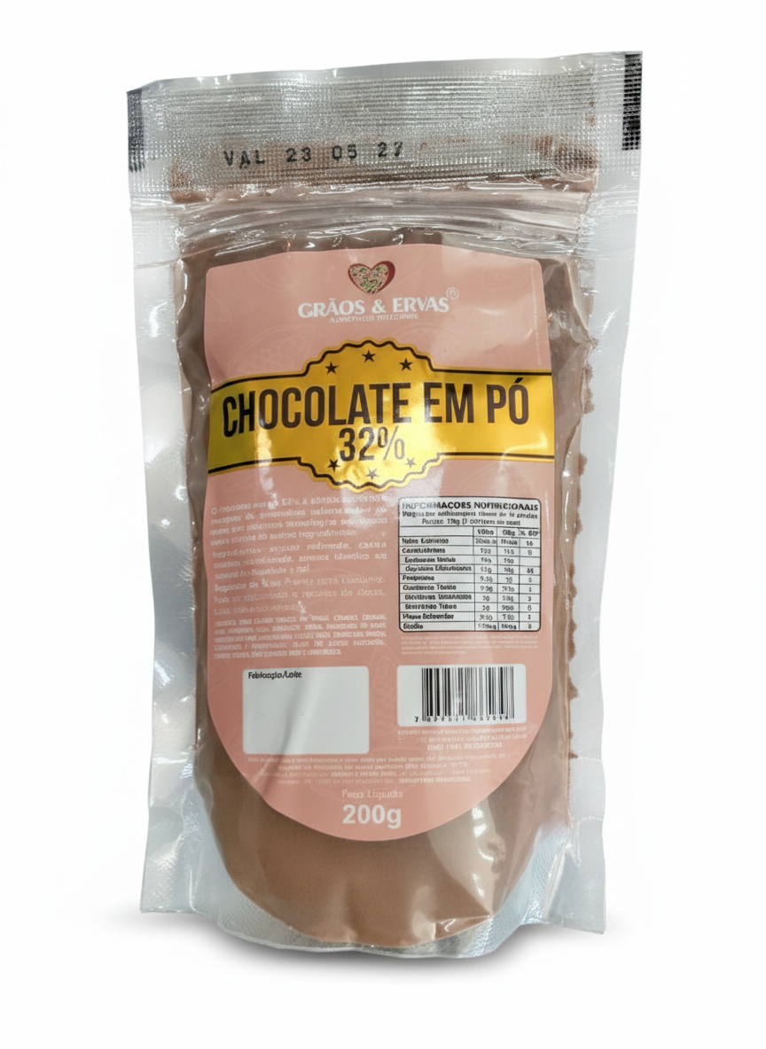 Chocolate em pó 32% - Grãos e Ervas 