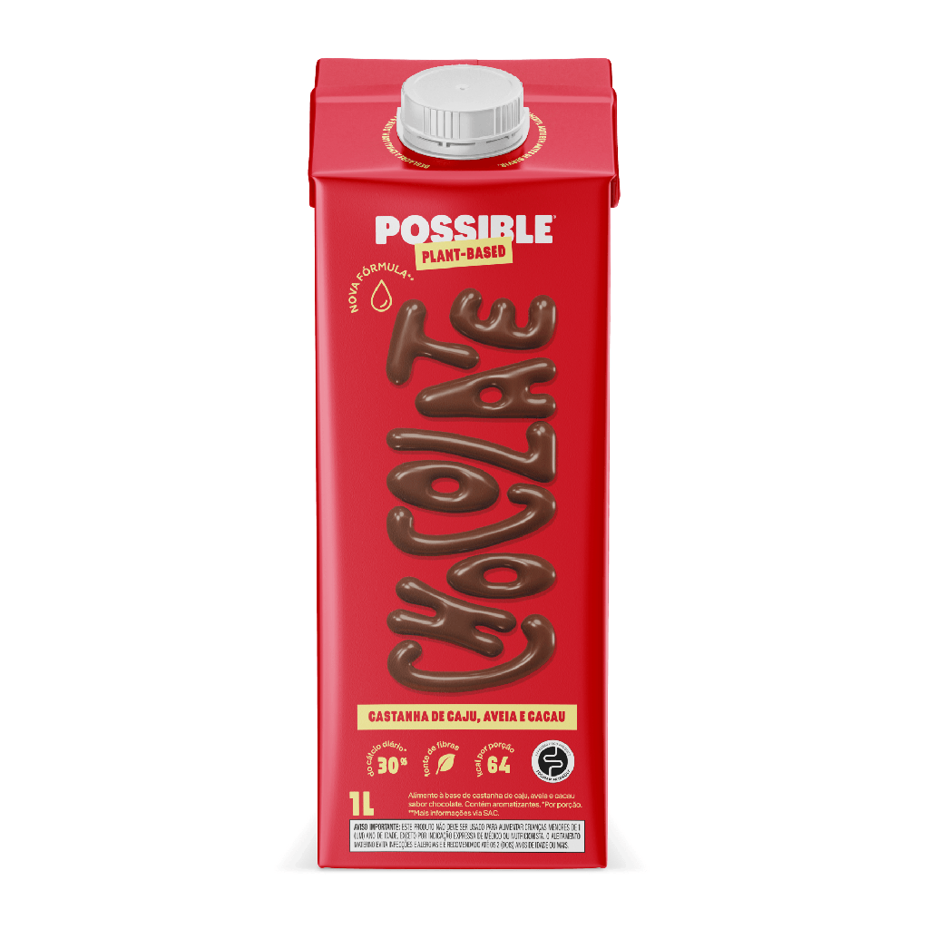Bebida de castanha de caju, aveia e cacau - Possible