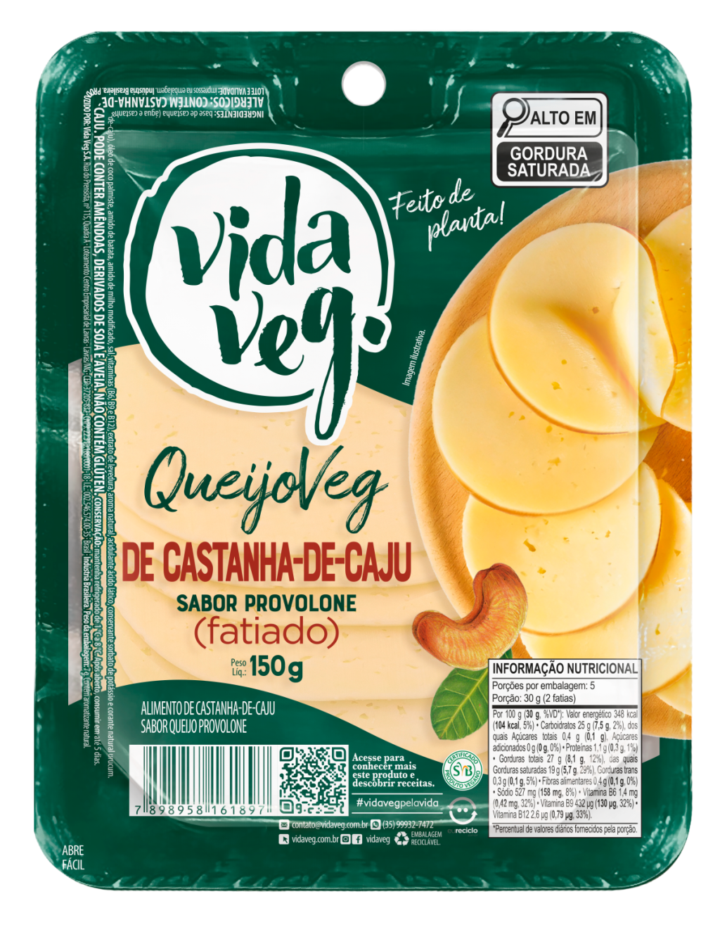Queijo fateado de castanha de caju - Vida Veg