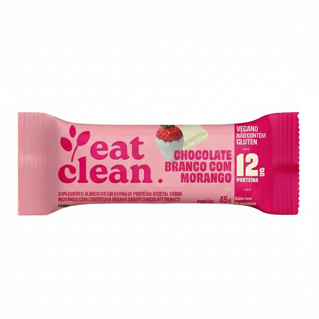 Barrinha Vegana de Morango com chocolate branco- Eat Clean 