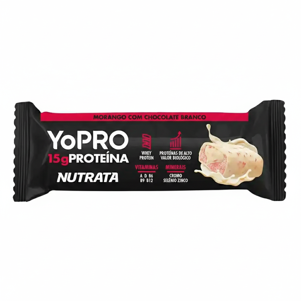 Barrinha Morango com chocolate branco- Nutrata 
