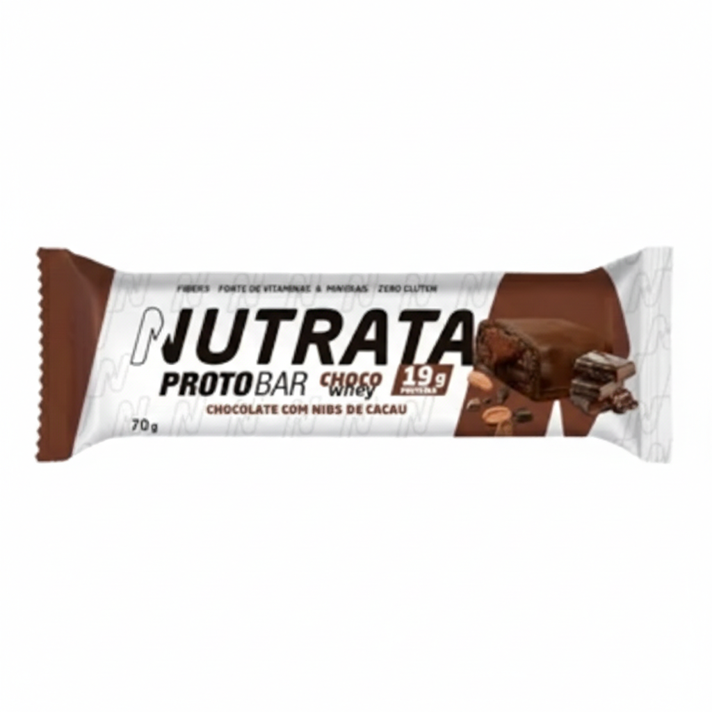 Barrinha chocolate com nibs de cacau - Nutrata 