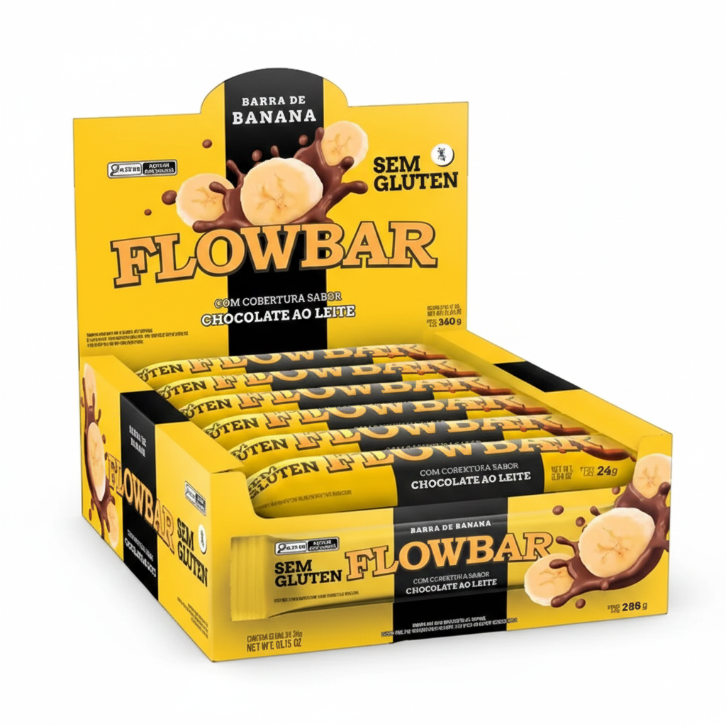 Barrinha de banana/chocolate ao leite - Flowbar 