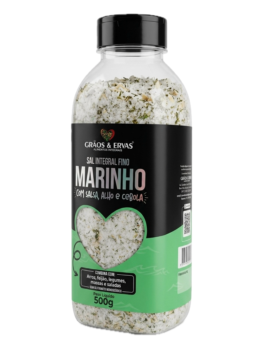 Sal Integral Fino Marinho com Salsa, Alho e Cebola -G&E