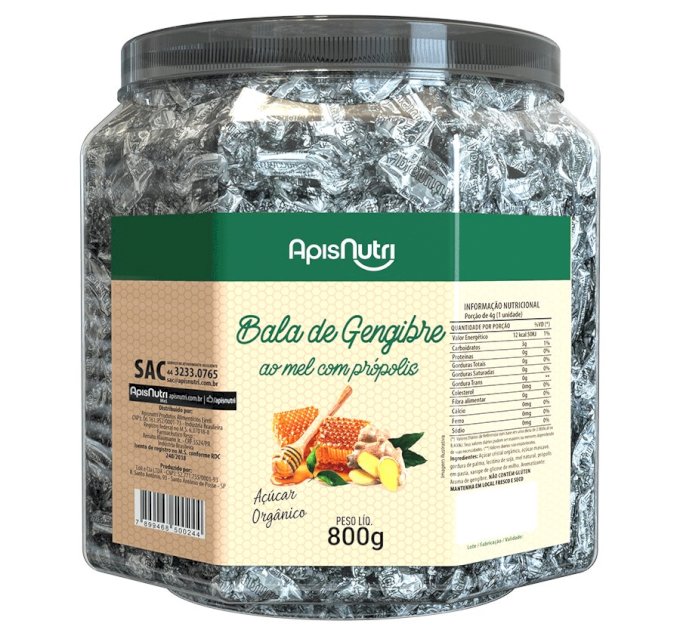 Bala de Gengibre com Própolis