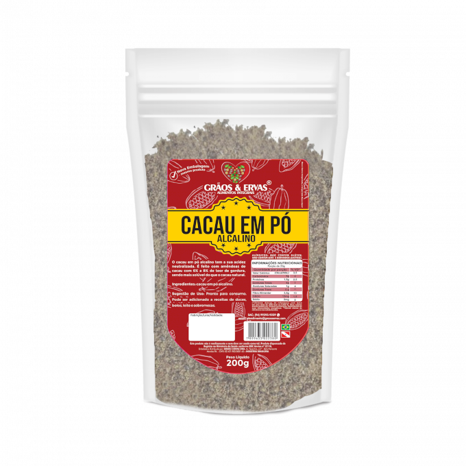 Cacau em Pó Alcalino - Grãos&Ervas