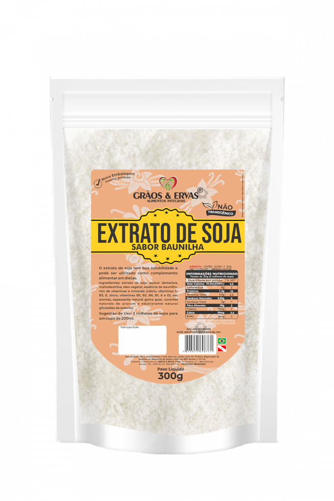 Extrato de Soja Sabor Baunilha - Grãos&Ervas 