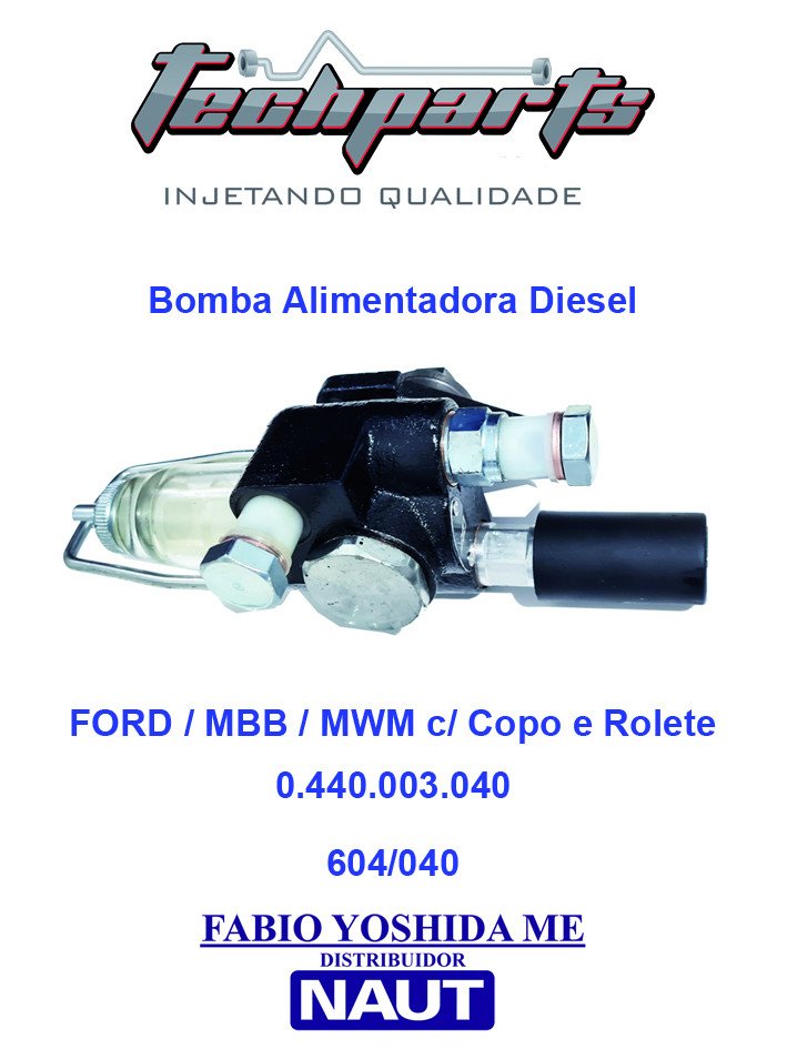 Bomba Alimentadora MWM / Ford / Mercedes c/ copo e Rolete - PD012 - 0.440.004.040