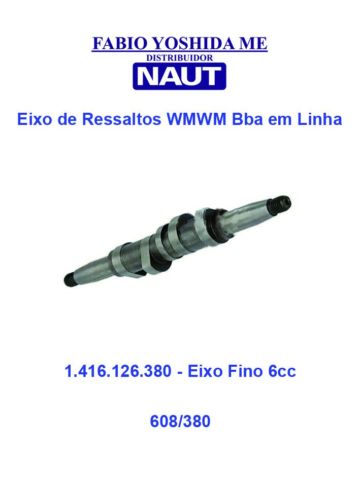 Eixo da Bomba do MWM 6 Cilindros - Eixo Fino - 1.416.126.272 - 1.416.126.380