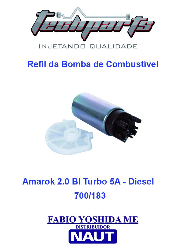 Bomba Elétrica de Combustível VW Amarok 2.0 12V 5A Vazão 90L/h Pressão 3,0 BAR 2H0919050B  A2E53407268 10183