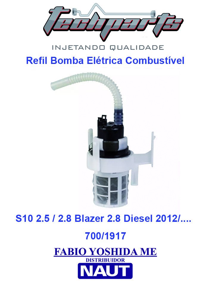 Bomba Elétrica de Combustível S10 2.5 / 2.8 Blazer 2.8 12V 6A Vazão 100L/h 3,0 BAR 52060351  94711917 10101