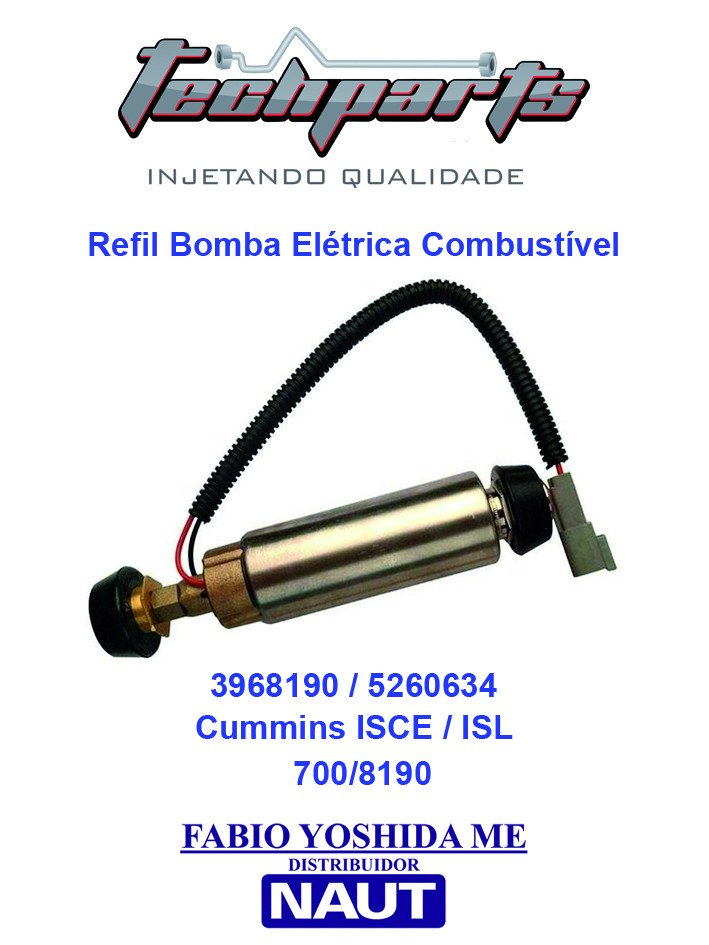 Bomba Elétrica de Combustível Cummins ISCE / ISL 24V 3968190 5260634  2T2130744F 3968189 4947999 BG6X9350AA