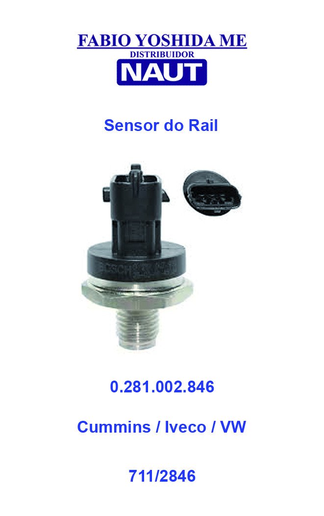 Sensor do Rail Cummins / Iveco / VW 0.281.002.846