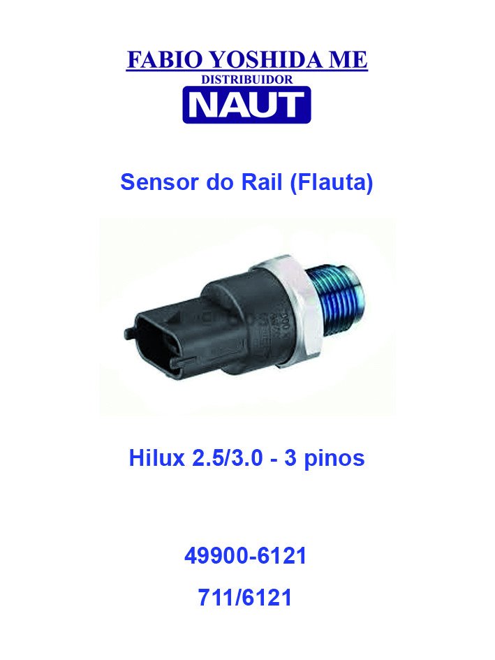 Sensor do Rail (flauta) Hilux 2.5 /3.0 - 3 pinos 499000-6121 499000-6450 89458-71011