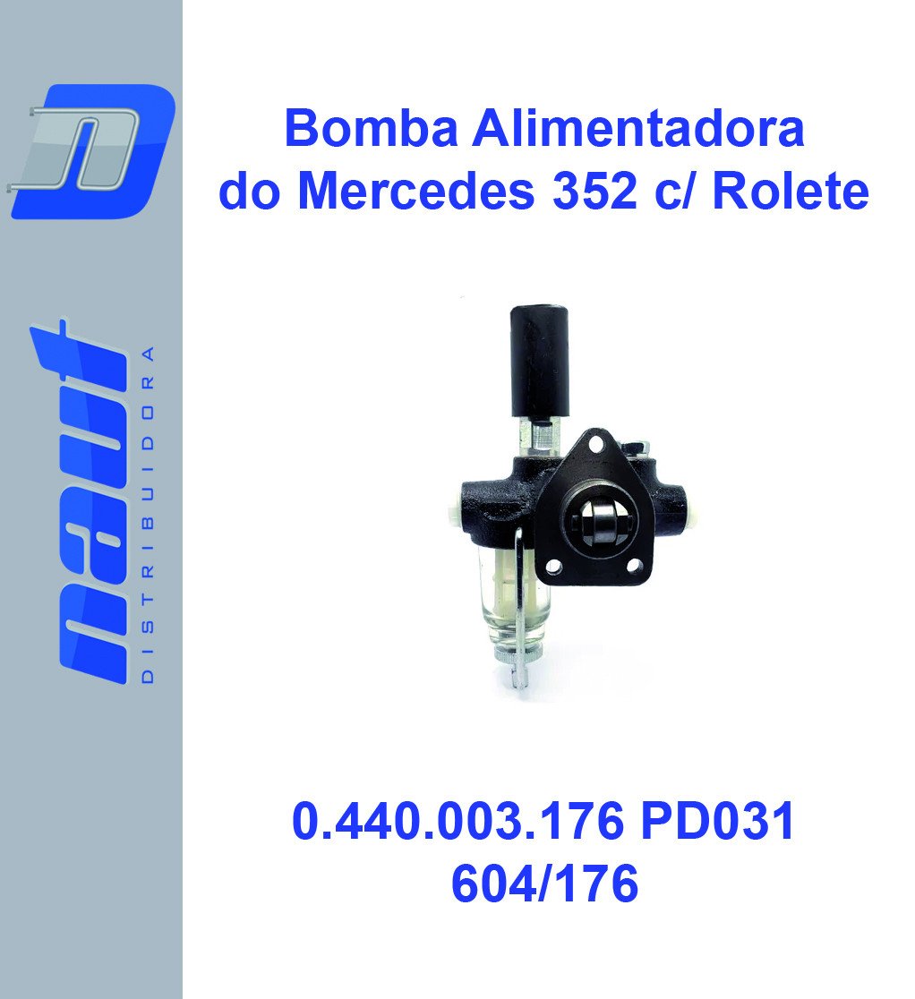 Bomba Alimentadora Mercedes 352/366 c/ Rolete - Bombinha moderna preta - 0.440.003.176 PD031