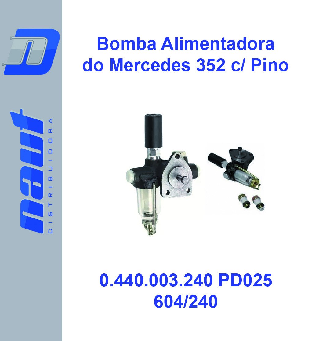 Bomba Alimentadora Mercedes 352/366 c/ Pino - bombinha moderna preta - 0.440.003.240 PD025