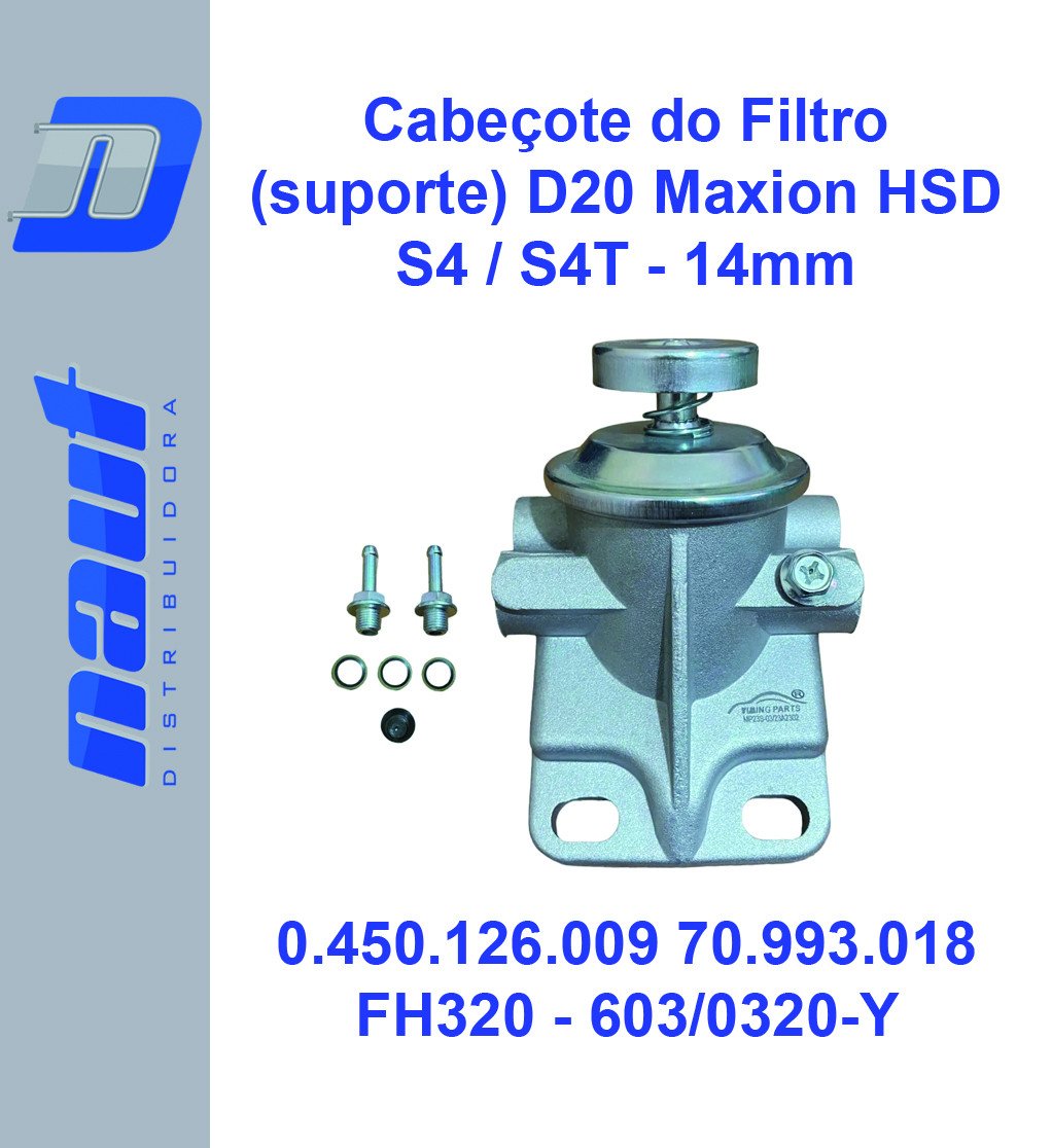 Cabeçote (suporte) do Filtro Motor Maxion HSD / S4 / S4T - D20 0.450.126.009 FH320 70993018 - Yiming Parts