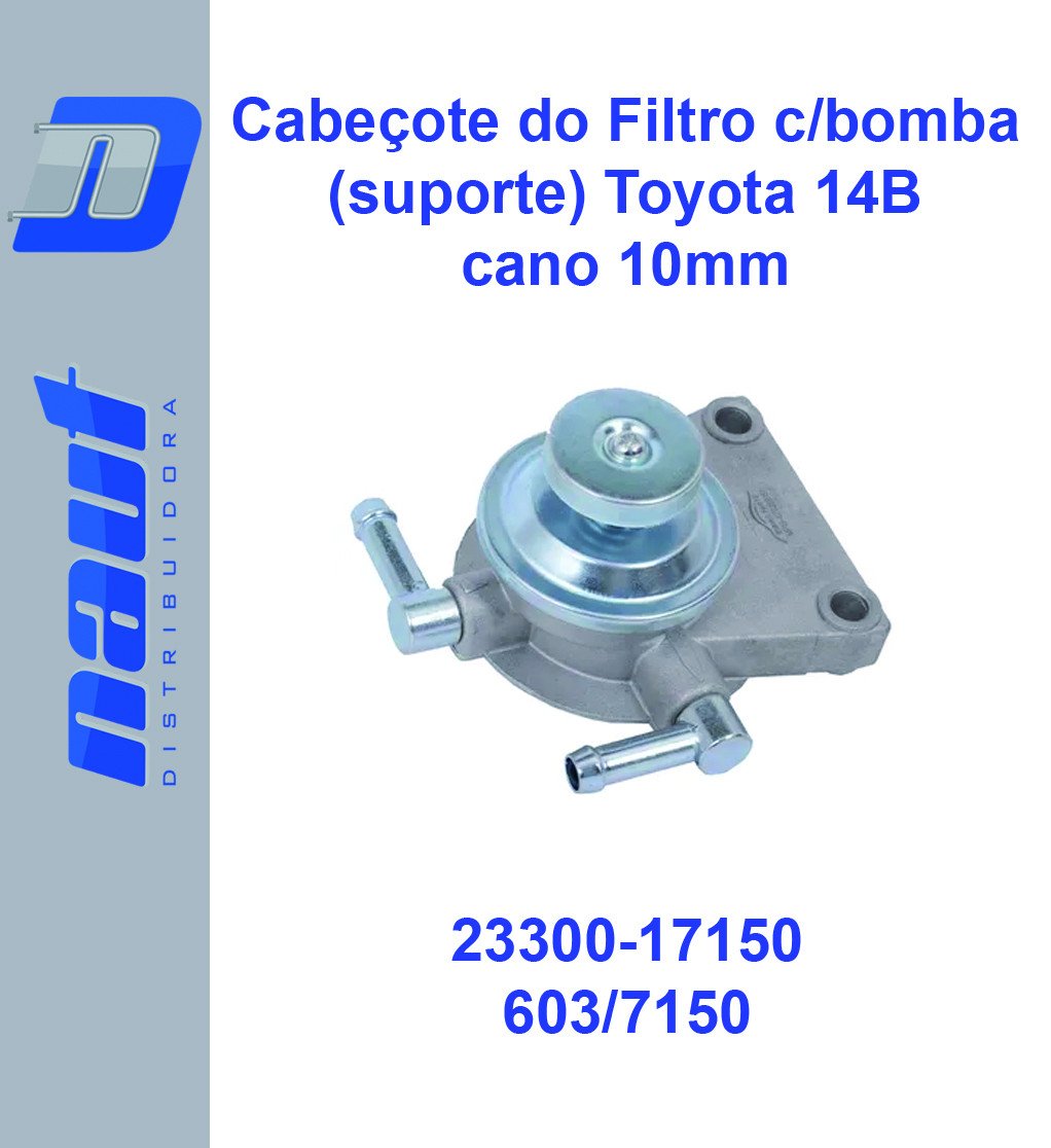 Suporte do Filtro Toyota 14B - 23301-17150 Cano 10mm