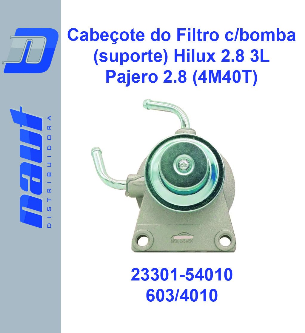 Cabeçote do Filtro c/bomba (suporte) Hilux 2.8 3L Pajero 2.8 (4M40T) 23301-54010