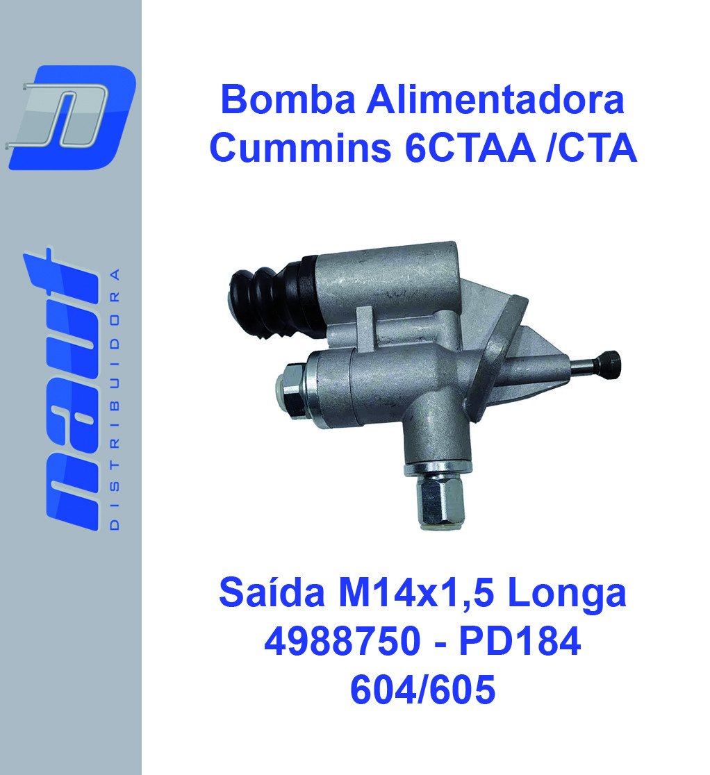 Bomba Alimentadora Cummins 6CTAA / CTA Saída M14x1,5 Longa 4988750 - PD184 