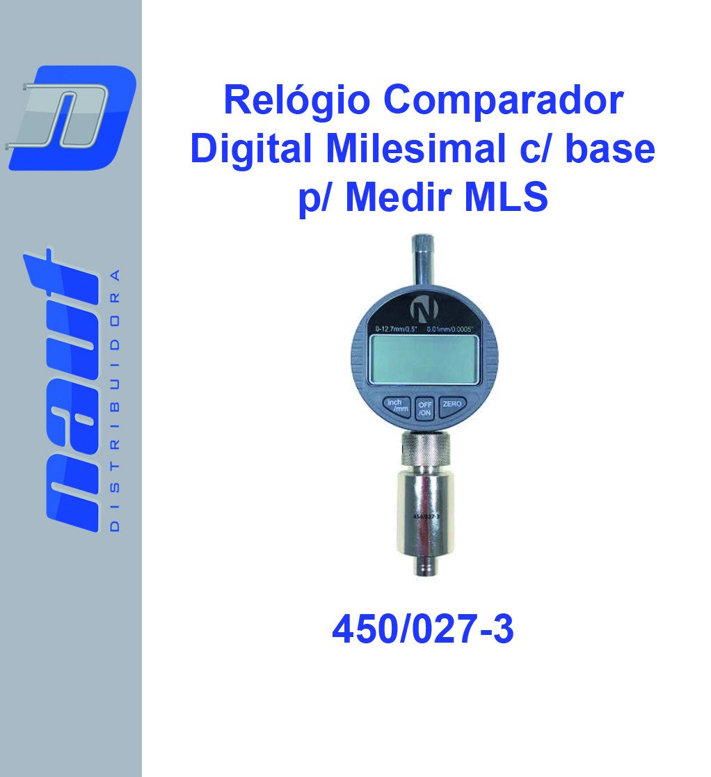 Relógio Comparador Digital Milesimal c/ base p/ Medir MLS