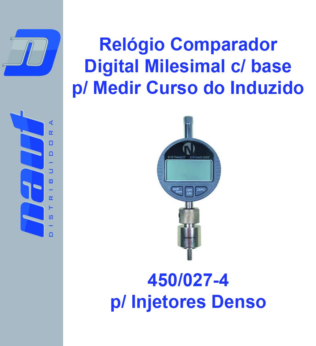 Relógio Comparador Digital Milesimal c/ base p/ Medir Curso do Induzido p/ Injetores Denso
