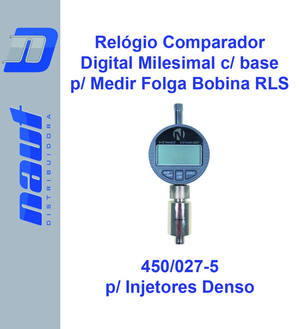 Relógio Comparador Digital Milesimal c/ base p/ Medir Folga Bobina RLS p/ Injetores Denso