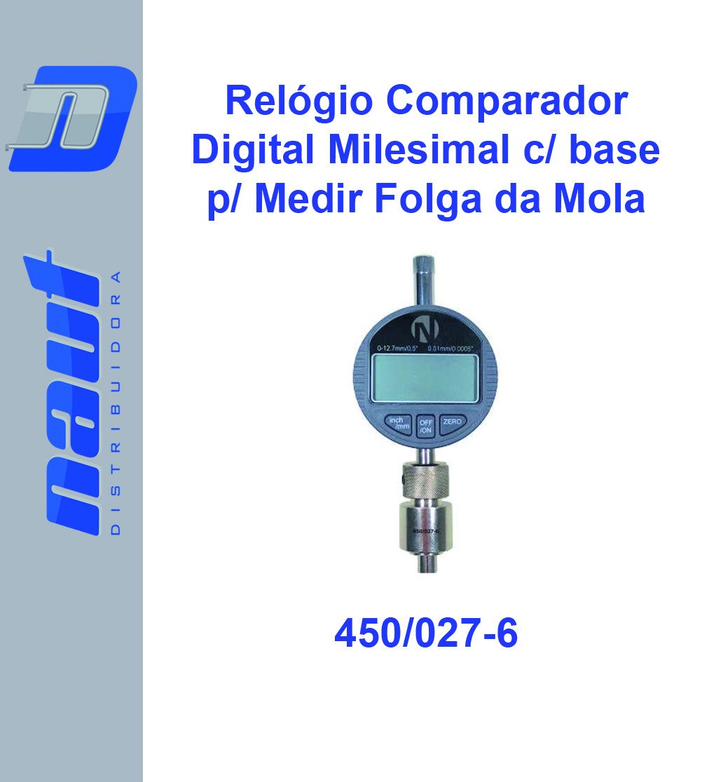 Relógio Comparador Digital Milesimal c/ base p/ Medir Folga da Mola do Injetor