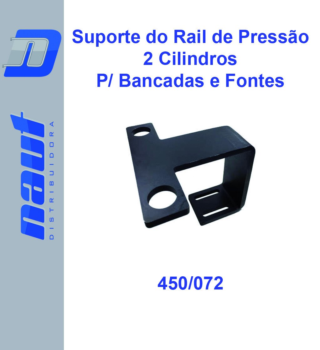 Suporte do Rail de Pressão 2 Cilindros P/ Bancadas e Fontes