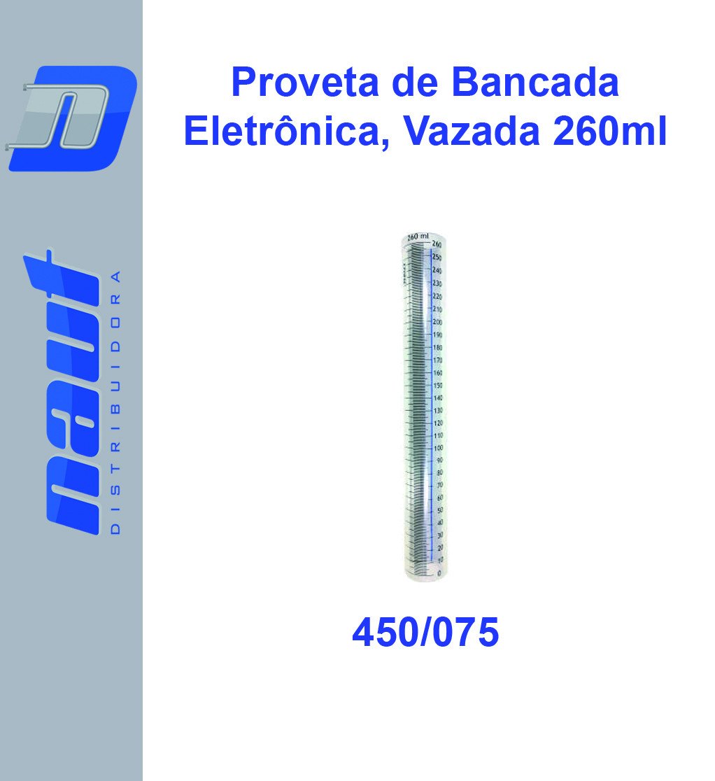 Proveta de Bancada Eletrônica, Vazada 260ml