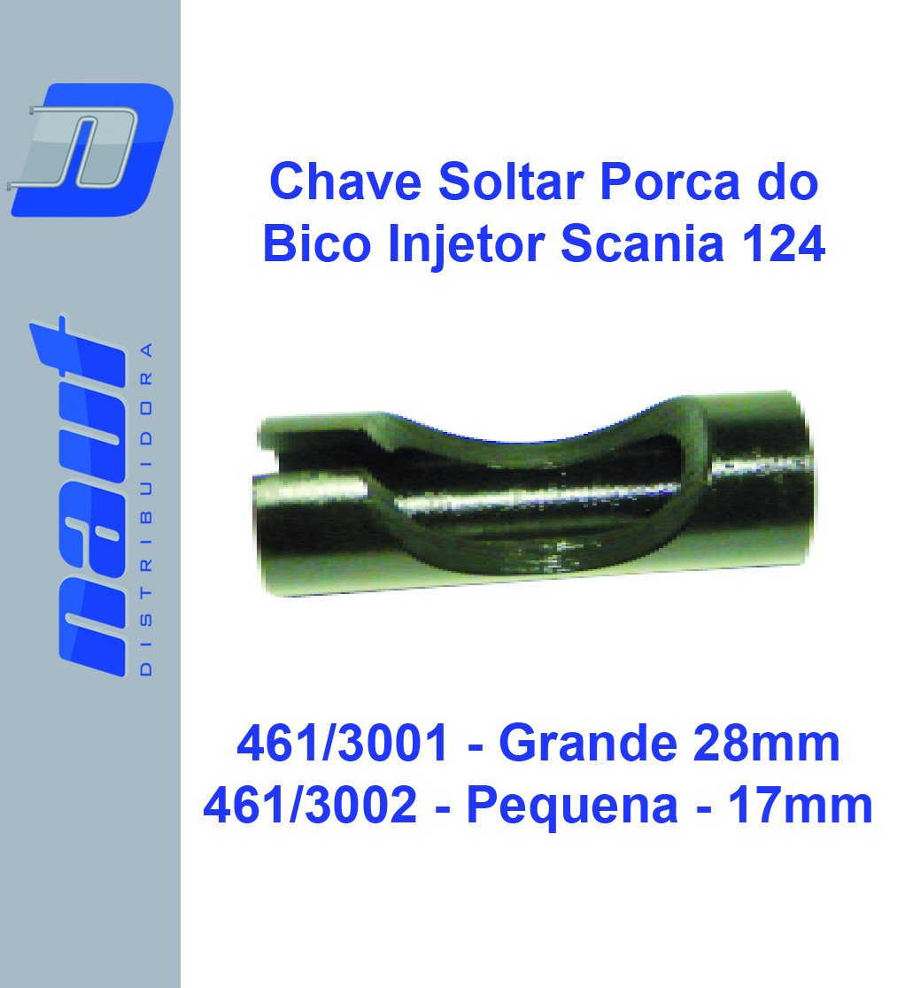 Chave Soltar Porca do Bico Injetor Scania 124 - Grande 28mm / Pequena 17mm