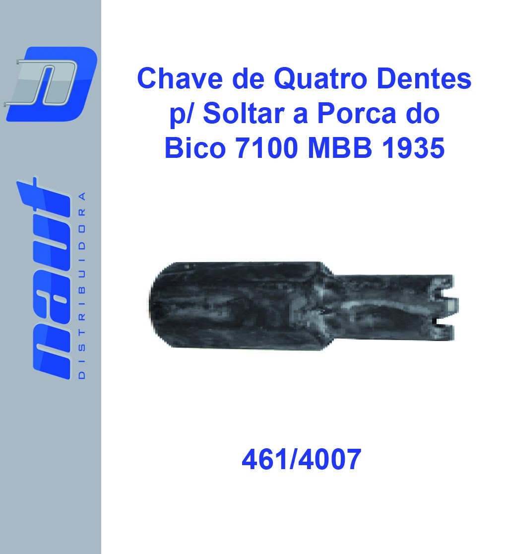 Chave de Quatro Dentes para Soltar a porca do Bico Injetor  7100 MBB 1935