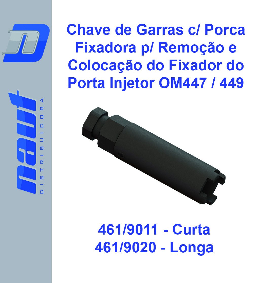 Chave de Garras c/ Porca Fixadora p/ Remoção e Colocação do Fixador do Porta Injetor OM447 / 449 - Curta / Longa